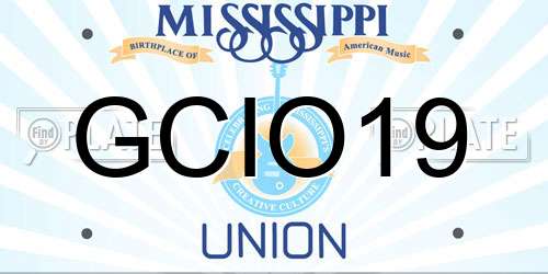 GCIO19 Mississippi License Plate