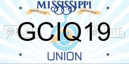 GCIQ19 Mississippi License Plate