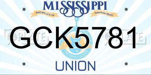 GCK5781 Mississippi License Plate
