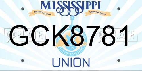 GCK8781 Mississippi License Plate