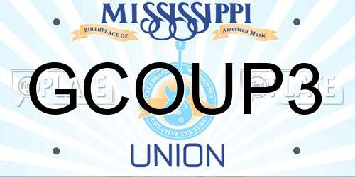 GCOUP3 Mississippi License Plate