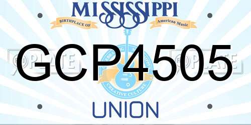 GCP4505 Mississippi License Plate