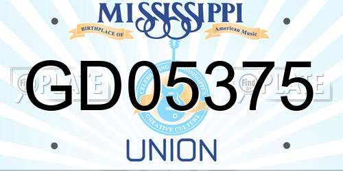 GD05375 Mississippi License Plate