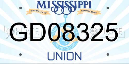 GD08325 Mississippi License Plate