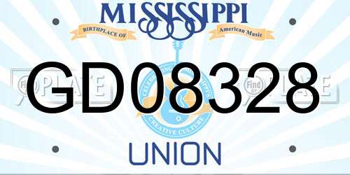 GD08328 Mississippi License Plate
