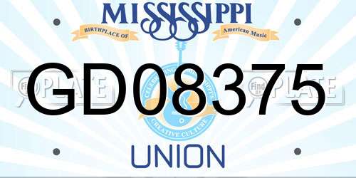 GD08375 Mississippi License Plate