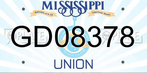 GD08378 Mississippi License Plate