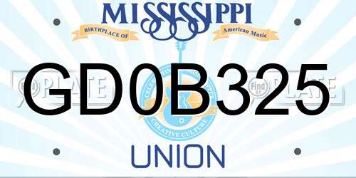 GD0B325 Mississippi License Plate