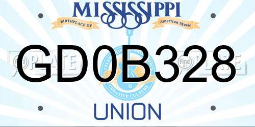GD0B328 Mississippi License Plate