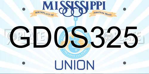 GD0S325 Mississippi License Plate