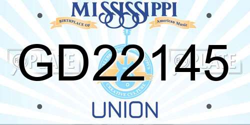GD22145 Mississippi License Plate