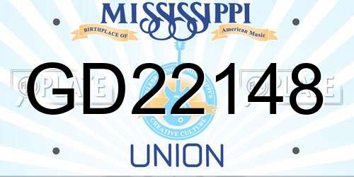 GD22148 Mississippi License Plate