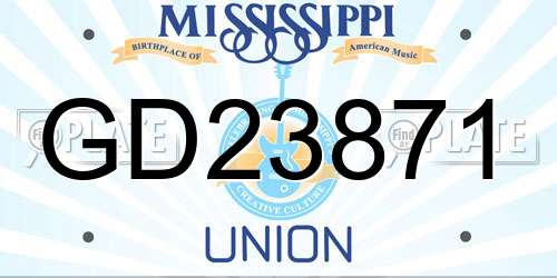 GD23871 Mississippi License Plate
