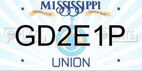 GD2E1P Mississippi License Plate
