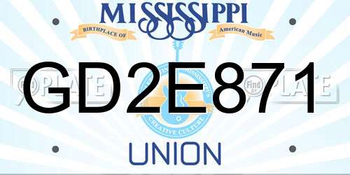 GD2E871 Mississippi License Plate