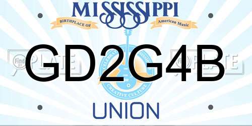 GD2G4B Mississippi License Plate