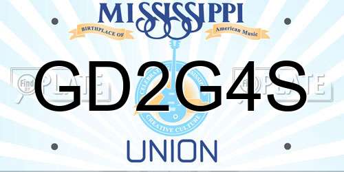 GD2G4S Mississippi License Plate