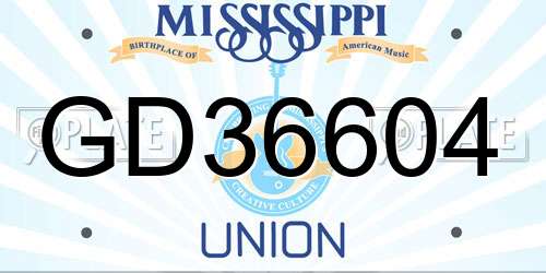 GD36604 Mississippi License Plate