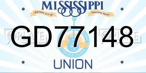 GD77148 Mississippi License Plate