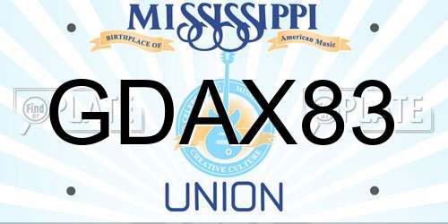 GDAX83 Mississippi License Plate