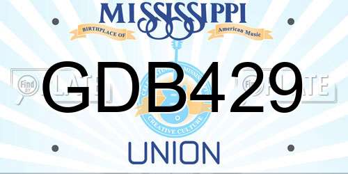 GDB429 Mississippi License Plate