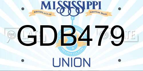 GDB479 Mississippi License Plate
