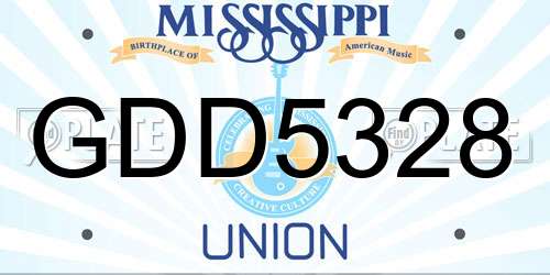 GDD5328 Mississippi License Plate