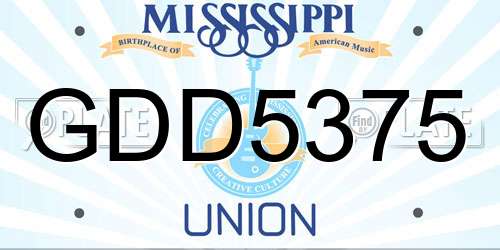 GDD5375 Mississippi License Plate