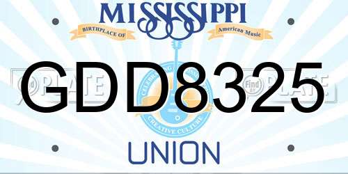 GDD8325 Mississippi License Plate
