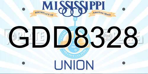 GDD8328 Mississippi License Plate