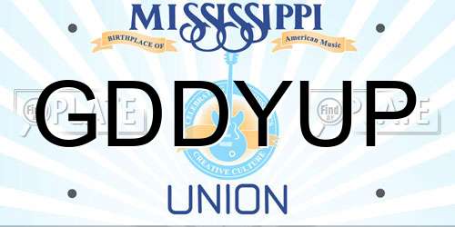 GDDYUP Mississippi License Plate