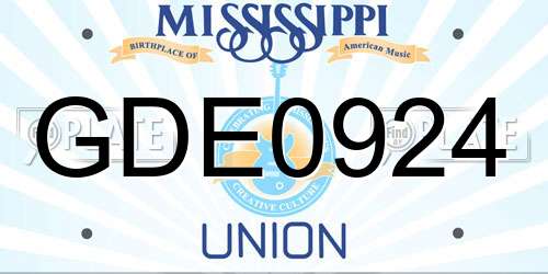 GDE0924 Mississippi License Plate