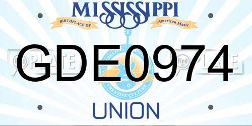 GDE0974 Mississippi License Plate