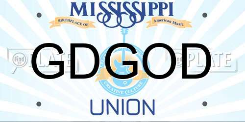 GDGOD Mississippi License Plate