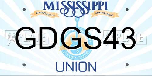 GDGS43 Mississippi License Plate