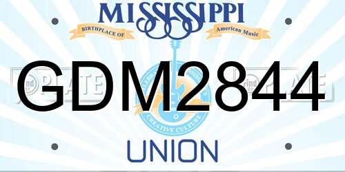 GDM2844 Mississippi License Plate