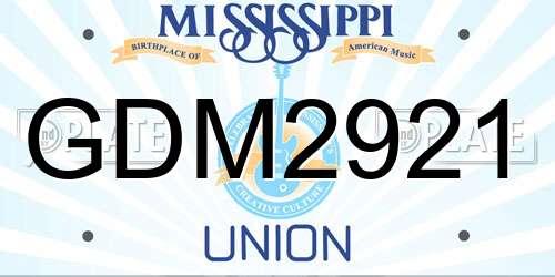 GDM2921 Mississippi License Plate