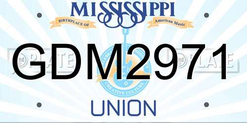 GDM2971 Mississippi License Plate