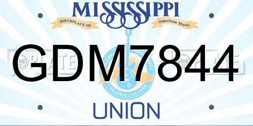 GDM7844 Mississippi License Plate