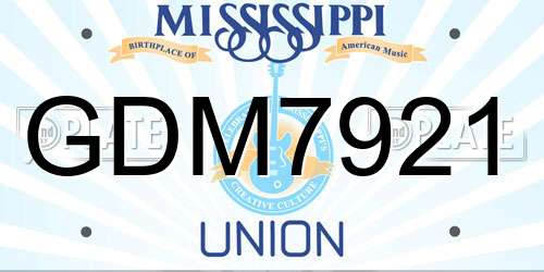 GDM7921 Mississippi License Plate