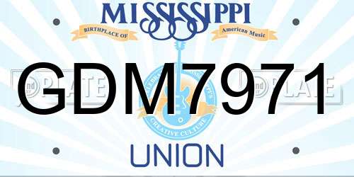 GDM7971 Mississippi License Plate