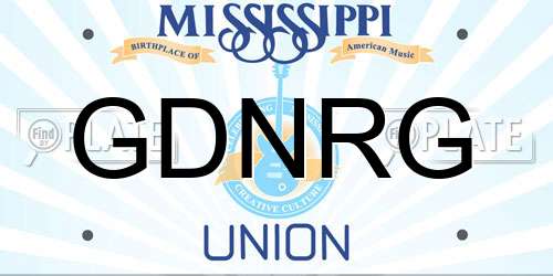 GDNRG Mississippi License Plate
