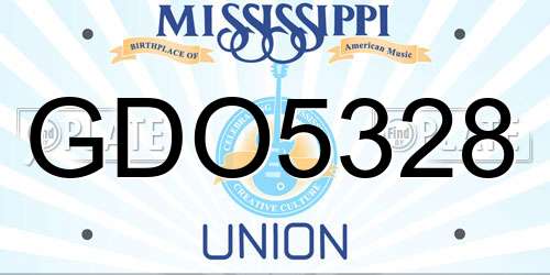 GDO5328 Mississippi License Plate