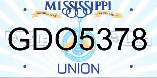 GDO5378 Mississippi License Plate