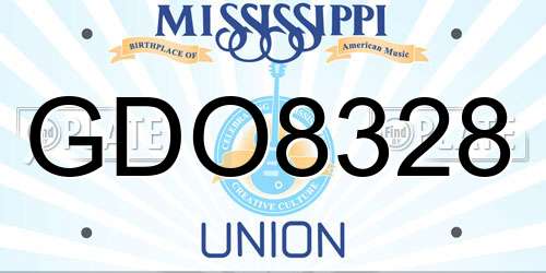 GDO8328 Mississippi License Plate