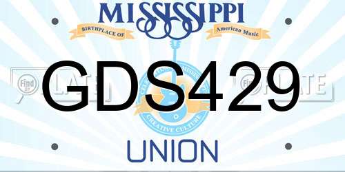 GDS429 Mississippi License Plate