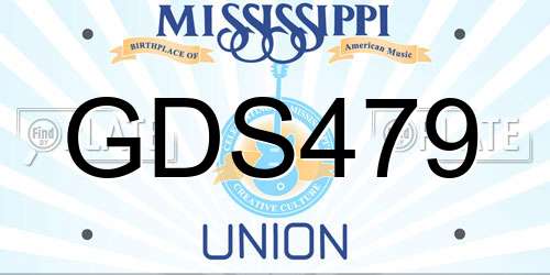 GDS479 Mississippi License Plate