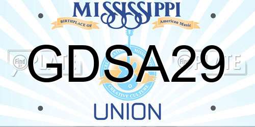 GDSA29 Mississippi License Plate
