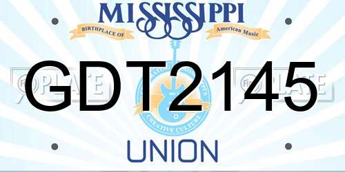 GDT2145 Mississippi License Plate