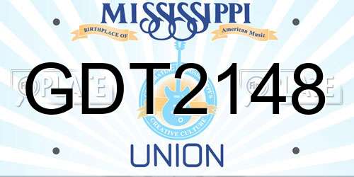 GDT2148 Mississippi License Plate